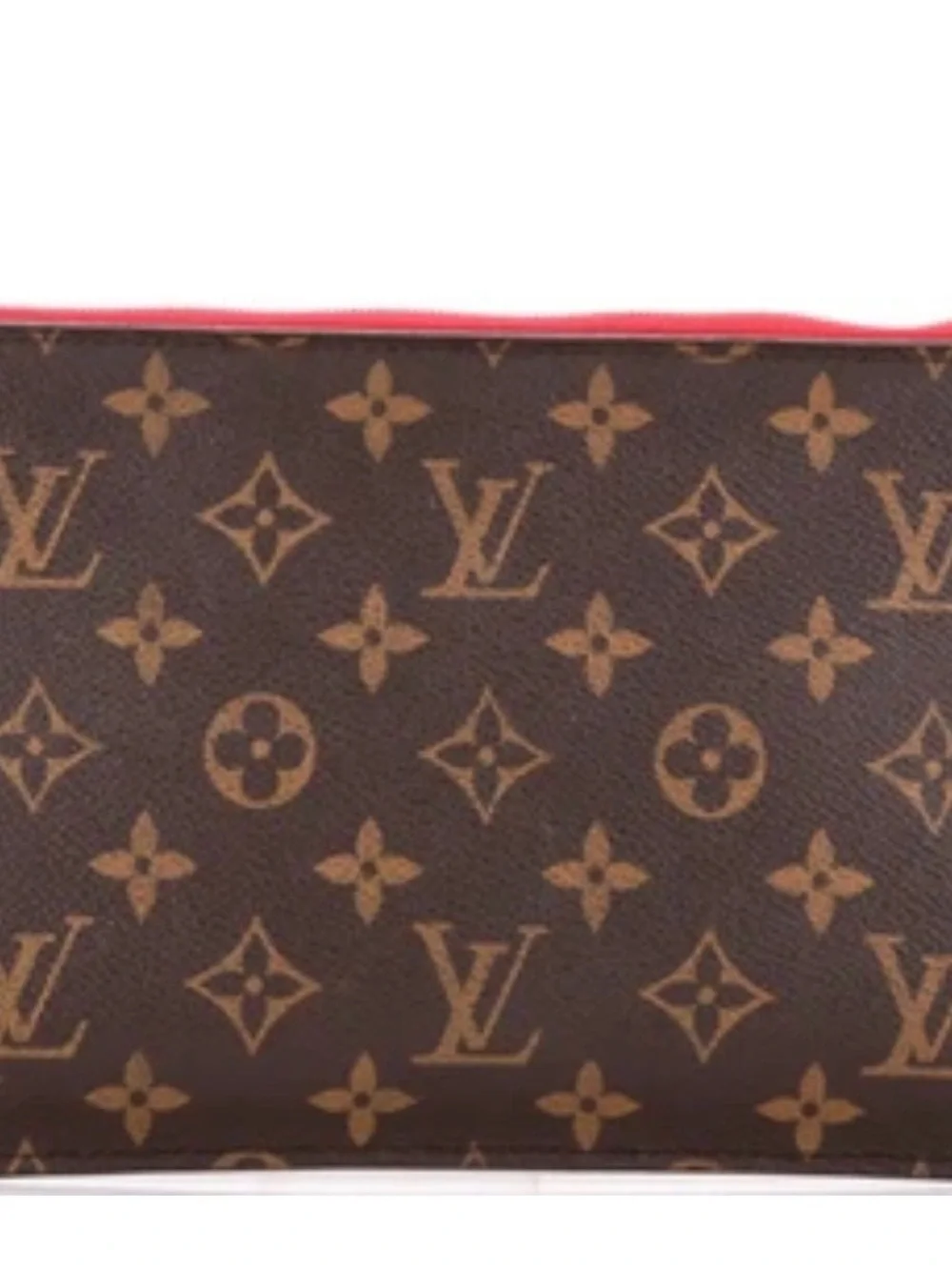 Louis Vuitton Brown Monogram Clutch with Pink Trim